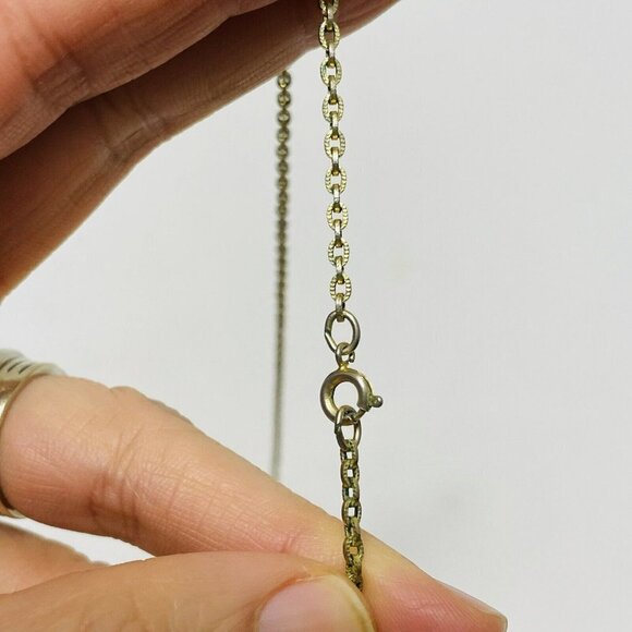 Teardrop Pendant Filigree Necklace Chain Long 26" Gold Byzantine Artisan Retro - Picture 10 of 12